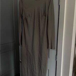 Long Sleeve Silk Bodycon Dress